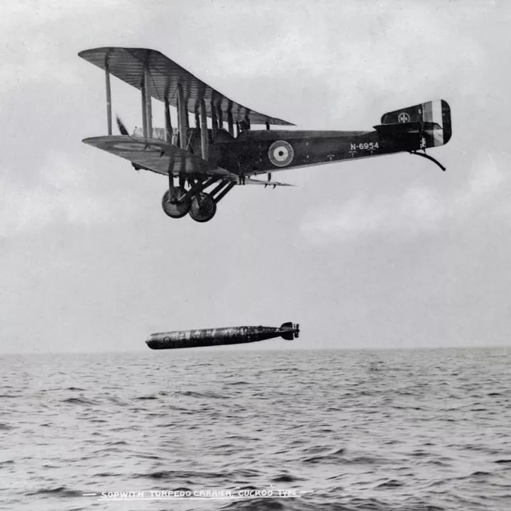 Dropping a torpedo, July 1918