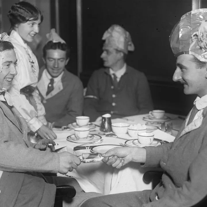 National Motor Volunteers at a reception for wounded soldiers at the Connaught Rooms, London, January 1916