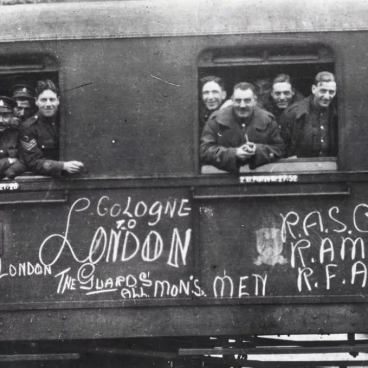 The last of the guards leave Cologne bound to London, c.1918