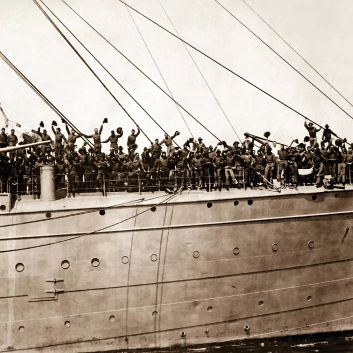 USS Hancock Arriving in St. Nazaire, France