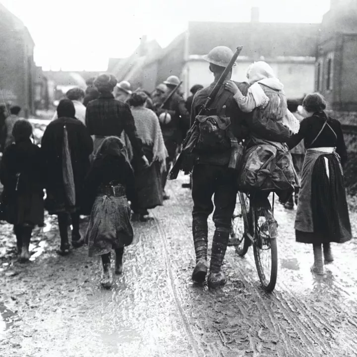 Villagers Greet British Troops