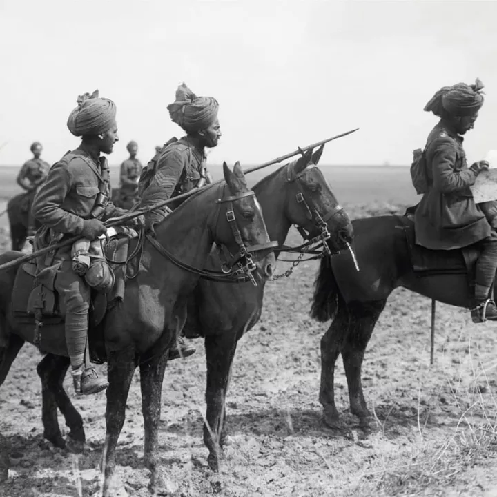 Forward scouts of the 9th Hudson’s Horse, an Indian cavalry regiment, April 1917