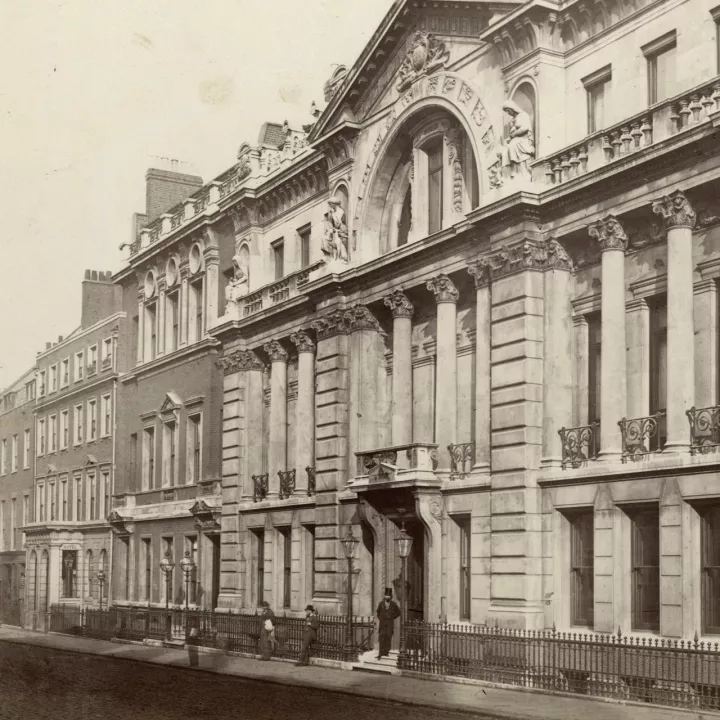 Cockerell's exterior of Freemasons' Hall in 1860s at Museum of Freemasonry in London