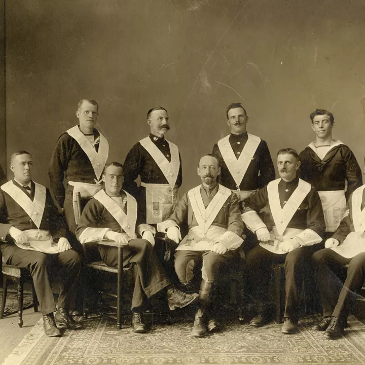 Founders of Gastvrijheid Lodge No 113 in 1915 at Museum of Freemasonry in London