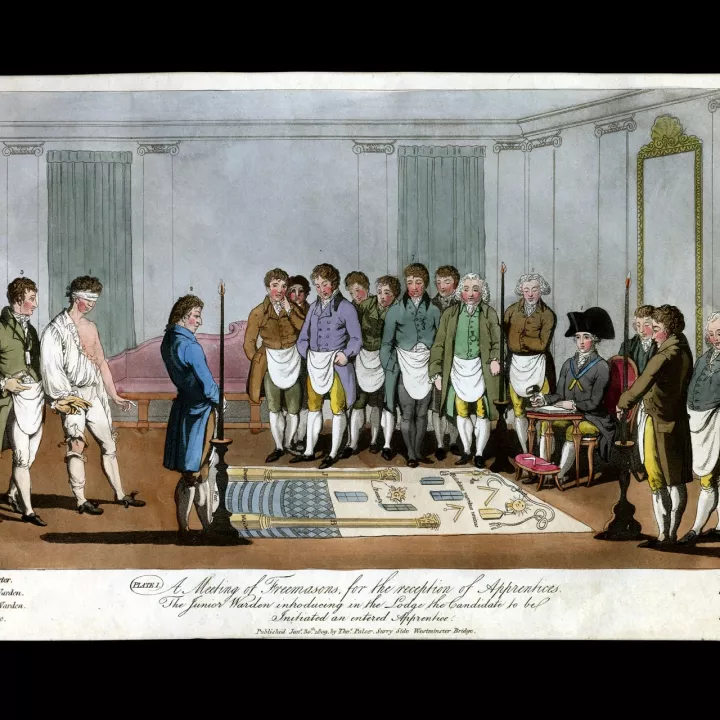 A Meeting of Freemasons by Thomas Palser in 1809 at Museum of Freemasonry in London