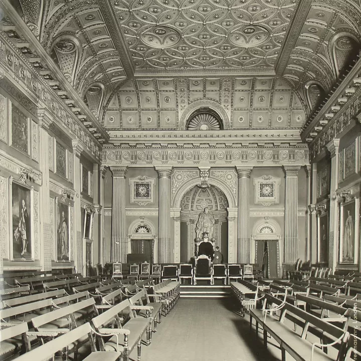 Grand Temple north, Sandby's Freemasons' Hall in 1800s at Museum of Freemasonry in London