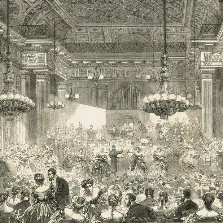 Theatrical at Freemasons' Hall The Illustrated London News in1830 at Museum of Freemasonry in London