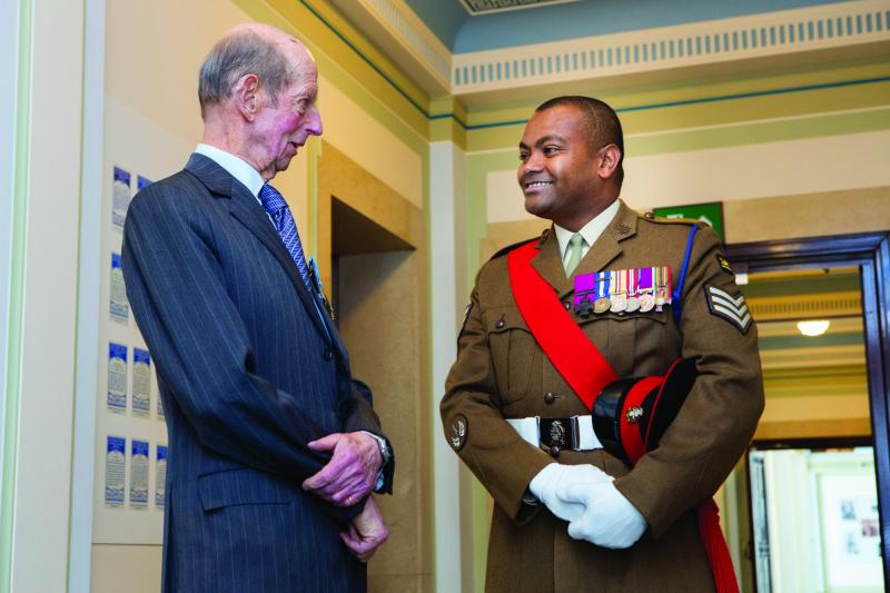 HRH the Duke of Kent and Johnson Beharry 